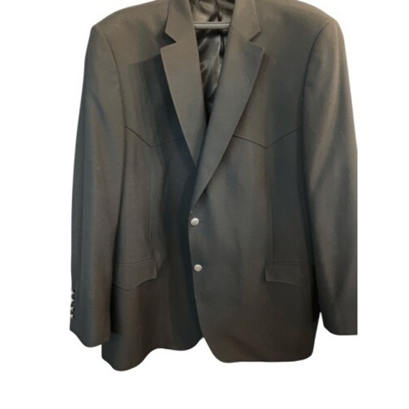 Red Sky Other - Red Sky Black Frisco 488 Hopsack Silver Button Men Western Blazer Sport Coat 50R